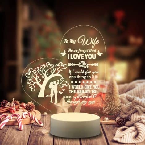 WJYTLON Wife Gifts: Acrylic Night Lights for Women, perfect presents for Christmas or Valentine’s Day.