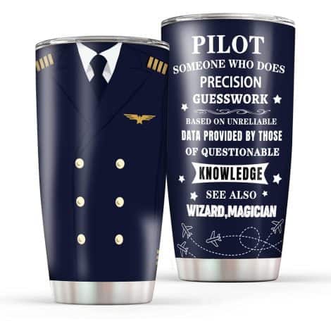 Aviator Travel Mug – 20oz Insulated Coffee Tumbler, Perfect Birthday/Christmas Gift Ideas for Dad, Husband, and Son!