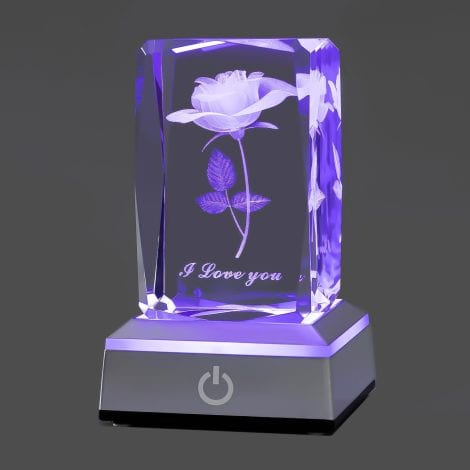 hochance 3D Multicolor Rose Crystal Nightlight – Perfect Moms’ Day, Valentine’s, or Birthday gift for her.