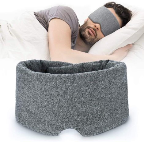 KASTWAVE Blackout Sleep Mask: Handmade cotton, comfy & breathable. Adjustable blindfold with travel pouch. Perfect for all.