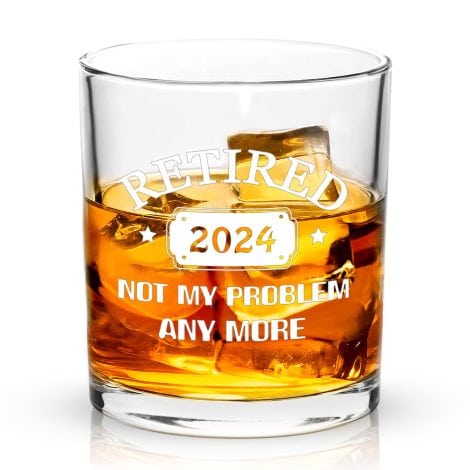 Customized Joyful Whiskey Glass – Perfect Retirement Gift for Men, Grandpa, Dad, Husband, Friends – 300ml