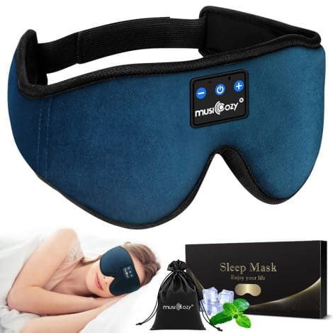 Bluetooth Sleep Headband with Music and Eye Mask – Perfect Tech Gift for Side Sleepers and Travel.