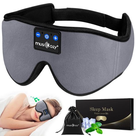 MUSICOZY Bluetooth Sleep Headband: Comfy, wireless eye mask with built-in headphones for ultimate relaxation and perfect Mother’s Day gifts.