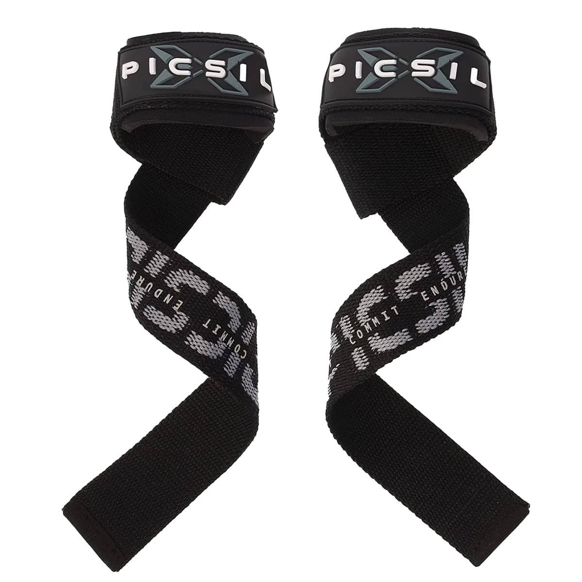 PICSIL Straps Powerlifting, Weightlifting Straps with Padded Support, Ideal Grips for Fitness, Gym, Weightlifting, Deadlifting, Deadweight, for Women and Men