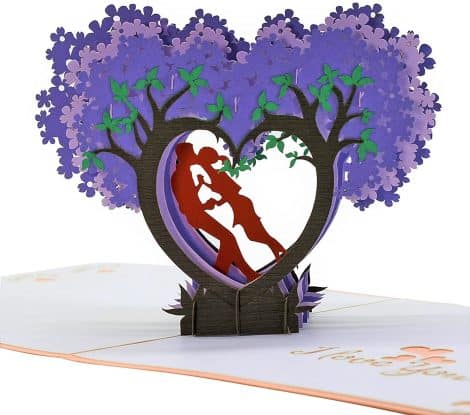 Romantic 3D Pop Up Card for Couple, Celebrating 1st Wedding Anniversary or Special Occasions, Valentine’s Day.