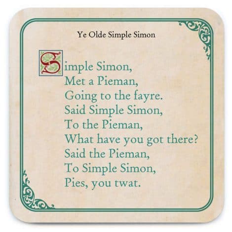 Funny and cheeky ‘Simple Simon Coaster’ – Great small gift for him, her, friends’ birthdays, housewarmings, new homes. Hilarious gifts for both women and men.