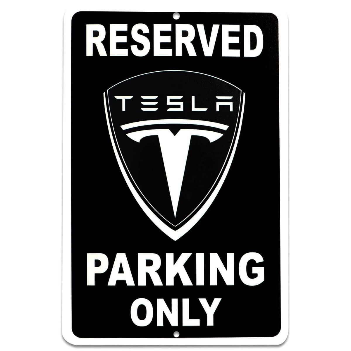 Tesla Parking Sign - 8 x 12 Aluminum Reserved Parking Sign Tesla Gifts - Tesla Parking Only Sign - Gifts for Tesla Owners - Tesla Garage Sign