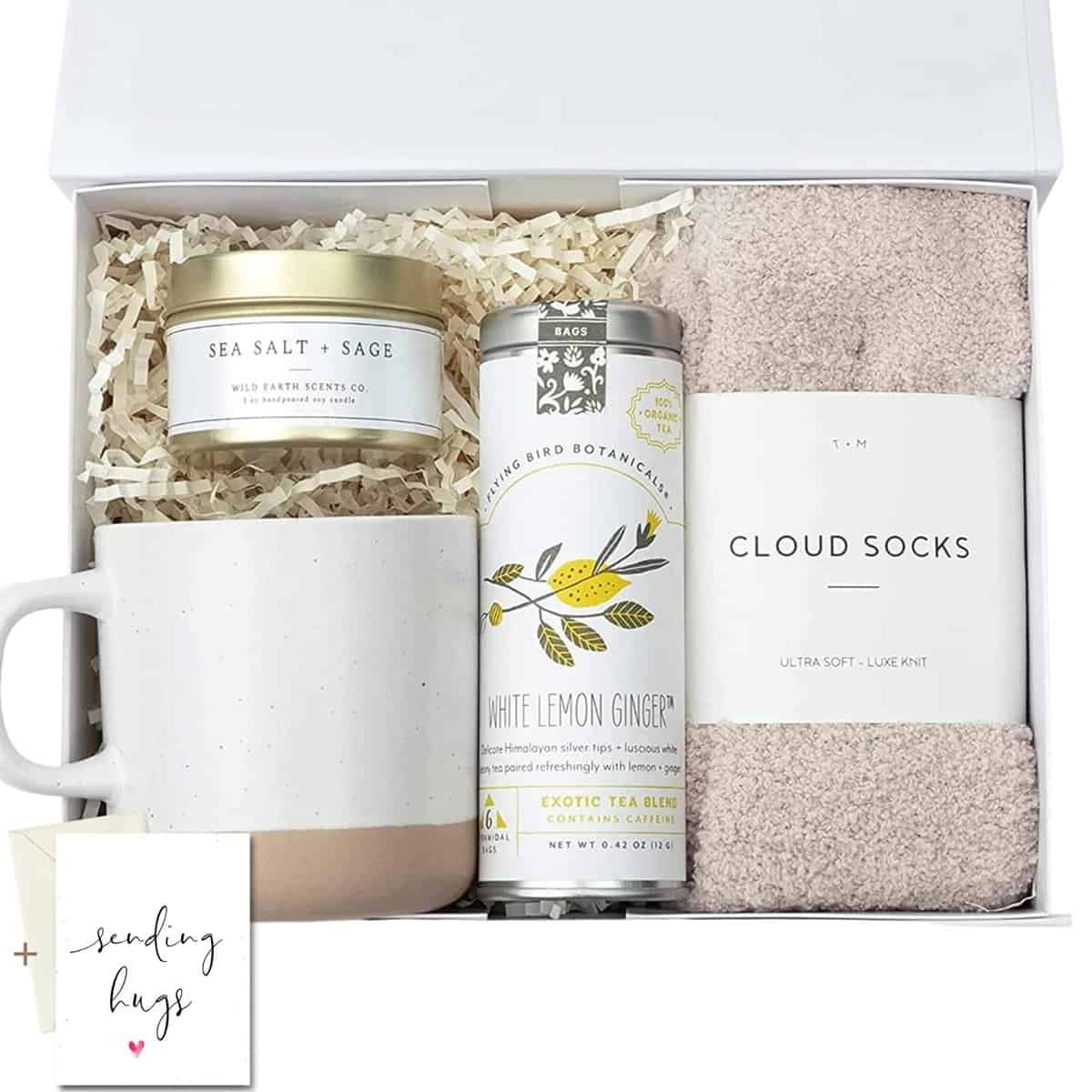 Unboxme Heal Gift Box For Women and Men, Get Well Soon Care Package For Her or Him, Thinking Of You, Sympathy, Birthday Gift, Cheer Up, Tea Care Package ("Sending Hugs" Card)