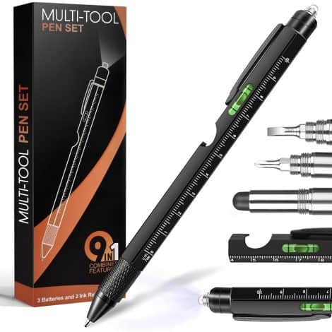 Gifts for Men, Dad Gifts from Kids, Compact 9-in-1 Tool Pen, Handy Tools, Perfect for Holidays