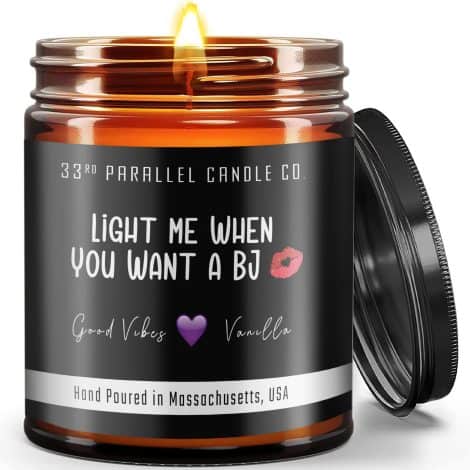 Humorous Boyfriend Candle by 33rd Parallel Candle Co. Perfect gift for your special guy’s anniversary, birthday, or any occasion.