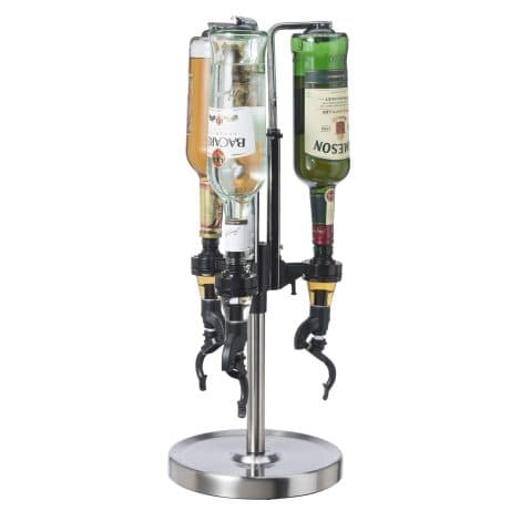 OGGI Stainless Steel 3-Bottle Rotating Liquor Dispenser, perfect for your American home bar!