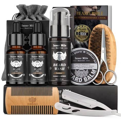 Men’s Beard Grooming Kit – The Ultimate Comfortable and Upgraded Set for Trimming and Styling