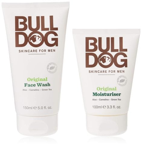 Bull Dog Skin Care Set: Moisturizer 100ML & Face Wash 150ML; For Men, Hydrating, All Skin Types; Vegan, Original Fragrance. Perfect Father’s Day Gift.