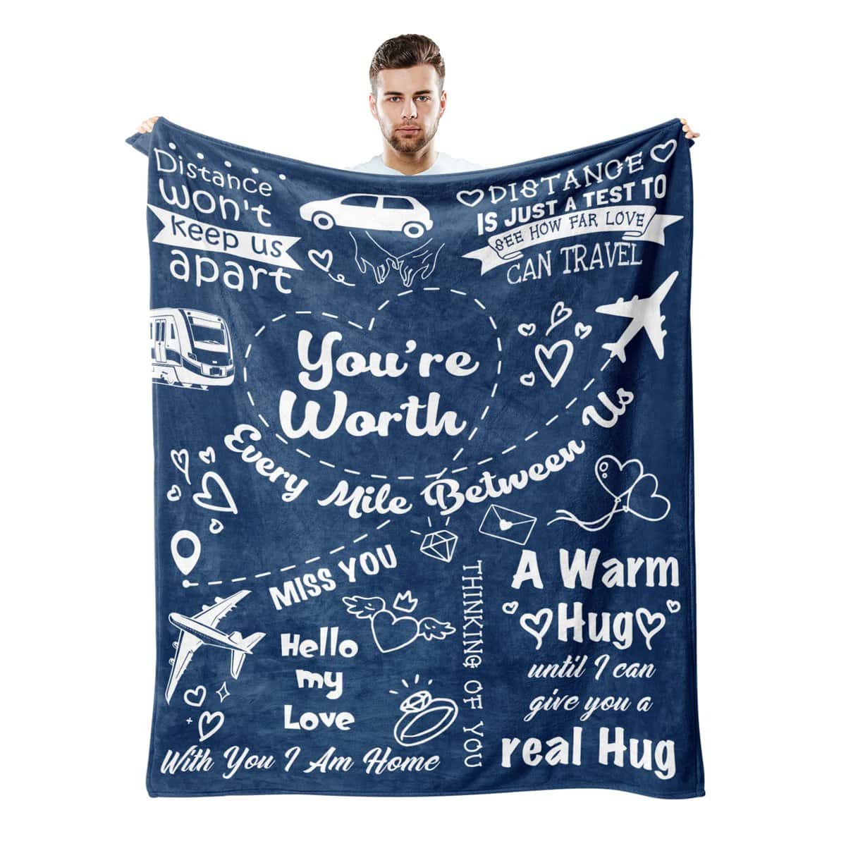 Yofipon Long Distance Relationship Gifts, Boyfriend Gifts from Girlfriend, Birthday Gifts for Boyfriend Blanket 60"×50", Romantic Gifts for Him Anniversary Valentines Fathers Day, to My Boyfriend Blankets