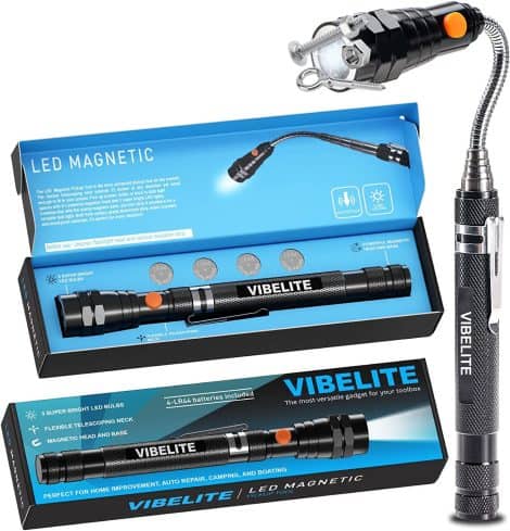 VIBELITE Flex-Mag Flashlight & Pickup Tool: Awesome Gadgets for Men, Dad, Tech Enthusiasts! Perfect gift!