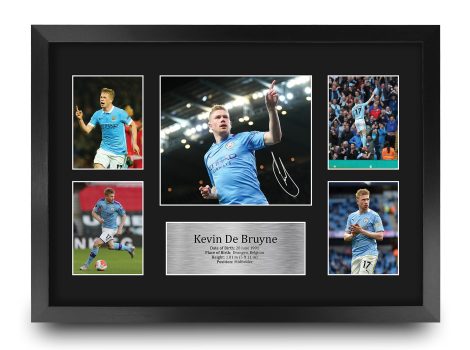 Framed Kevin De Bruyne Manchester City Signed Photo Print – Perfect Gift for Soccer Fans!