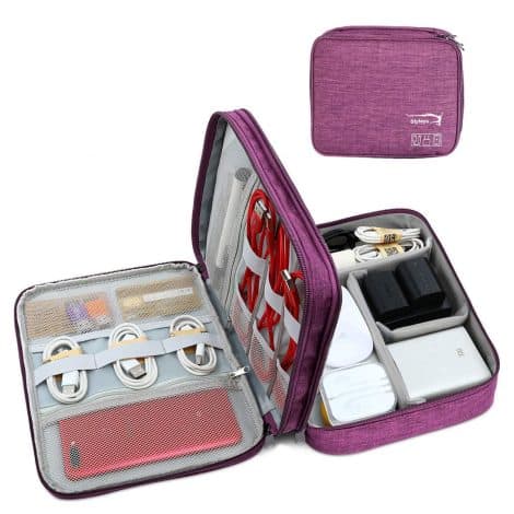 Purple Styleys Gadget Organizer Bag – Perfect for storing electronic accessories, cables, power banks, and more.