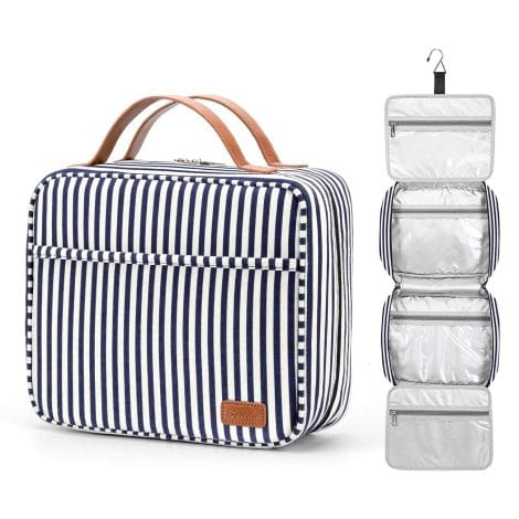 Bosidu Hanging Toiletry Bag – Spacious Travel Organizer with 4 Compartments and Sturdy Hook, Ideal for Travel or Daily Use.