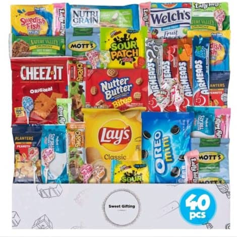 Assorted Snackbox Gift Set: Tasty Treats Collection for Kids, Adults, and College Students. Perfect for Halloween or the Office.