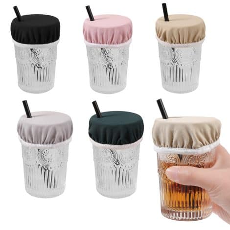 Drink Safe Cover – 5 Pack: Reusable covers to shield your drinks, perfect for parties, bars, clubs, with straw opening.