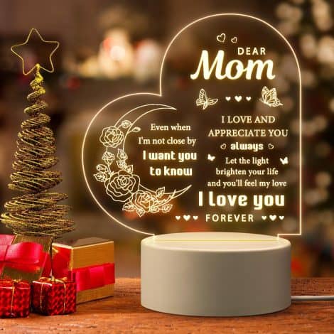 Milcier Mom’s Birthday Gift: Special Acrylic Night Lamp, Perfect Mom Appreciation Present for Birthdays, Holidays.