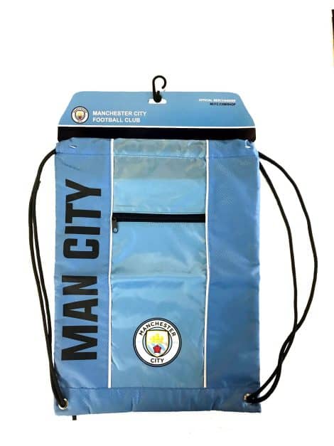 Official Manchester City UEFA Champions League Soccer Drawstring Bag, available at Icon Sports Fan Shop.