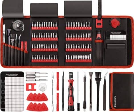 146-piece Precision Screwdriver Set for Computer Repair, including 123 Bits, Magnetic Mat, and Magnetizer. Perfect for iPhone, MacBook, PC, Tablet, PS5, Xbox, Switch, and Game Consoles.