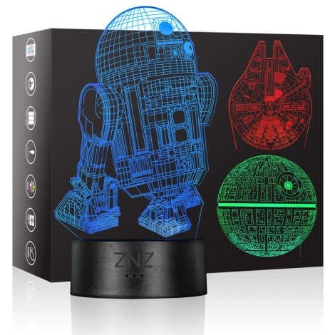 Star Wars-inspired 3D Lamp, Color-changing Night Light with Remote and Touch, Ideal Gift for Star Wars Fans.