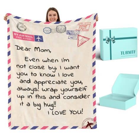 Mom’s Best Gift: A Blanket from Son or Daughter – TURMTF Gift for Mom, Christmas/Birthday Edition – 56 x 71.