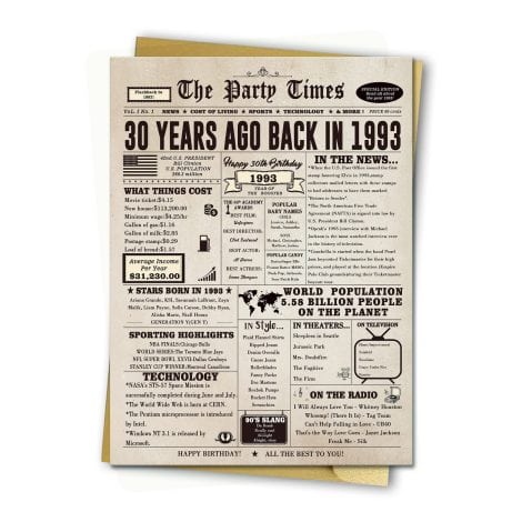 Huameigf Vintage 30th Birthday Card Gifts: Celebrate with this classy 30th card for your loved ones!