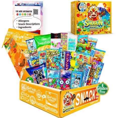 Japanese Snacks and Candy Sampler Box – Popin Cookin Kits Included. Kawaii Anime Shogun Box, Gluten Free 20oz.