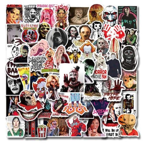 100 Horror Stickers: Perfect for fans of spooky movies, Halloween enthusiasts, and lovers of the supernatural.