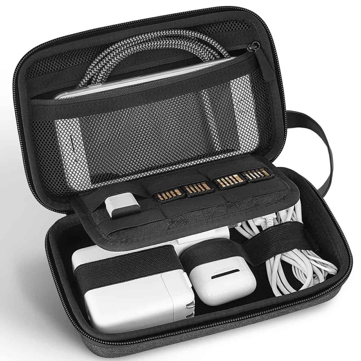 JETech Travel Accessories Organizer Case, Portable Electronic Pouch Gadget Bag for MacBook Power Adapter, Cable, Stylus Pen, SD Card, Charger, Mouse, Power Bank, USB Flash Drive