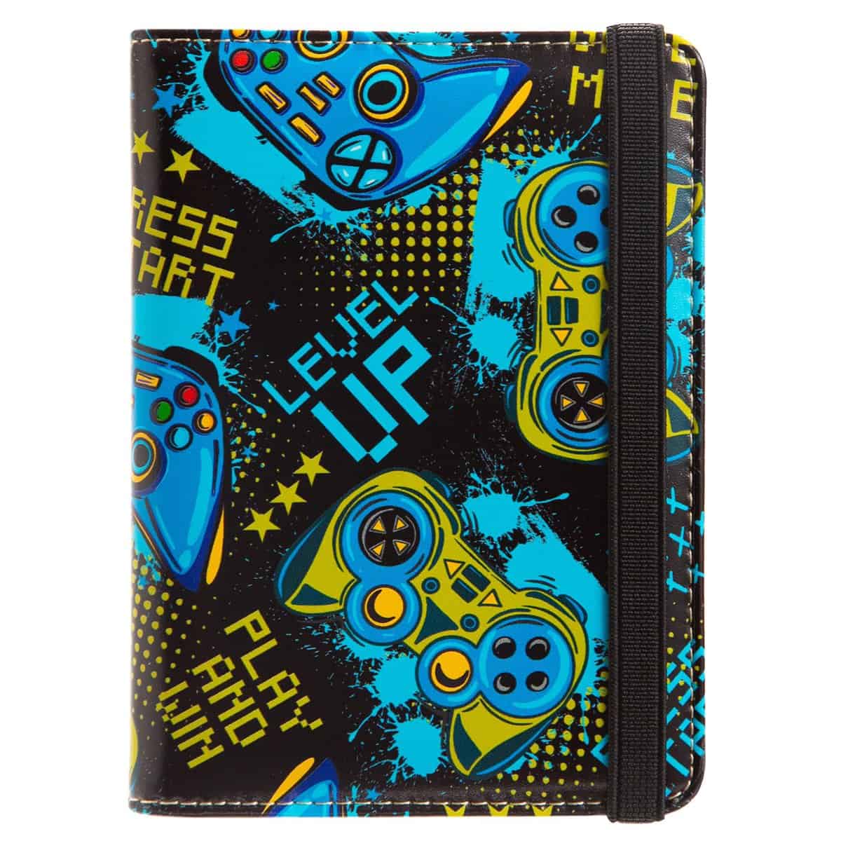 Passport and Vaccine Card Holder Combo Passport Holder with Vaccine Card Slot Wallet Credit Card Protector with RFID Blocking Women Men, Gaming Enthusiast, Classic Pattern