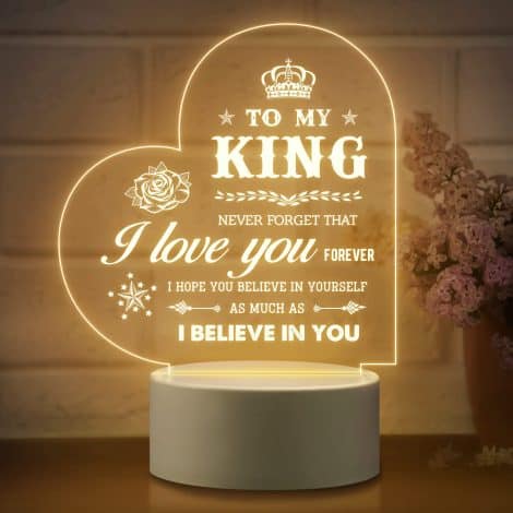 “To My King Night Light: Perfect Romantic Gift for Your Husband – Ideal for Christmas, Valentine’s Day & Birthdays!”