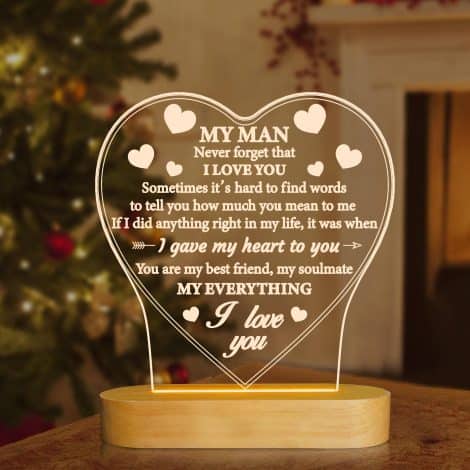 Anywin “I Love U” Gifts for Him with Warm Light – Perfect for Home Decor, Birthdays, Valentine’s Day, Christmas, and Thankyou to My Man.