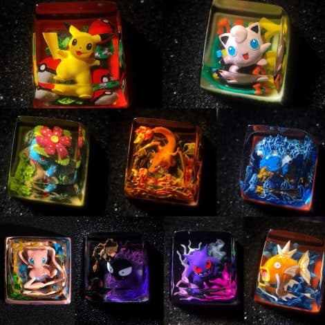 “Colorful Anime Keycaps – Handmade Resin Keycaps for Gaming Keyboard, Perfect Gifts for Everyone!”