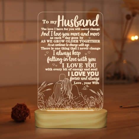 “Sulfar for My Husband – Romantic 3D Illusion Lamp, Perfect Valentine’s or Birthday Gift for Him”