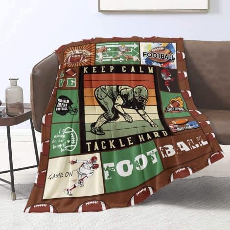 Cozy Sports Blanket: Perfect Gift for Football Fans – Soft Flannel Fleece, 50”X60” – Teen Boys & Men