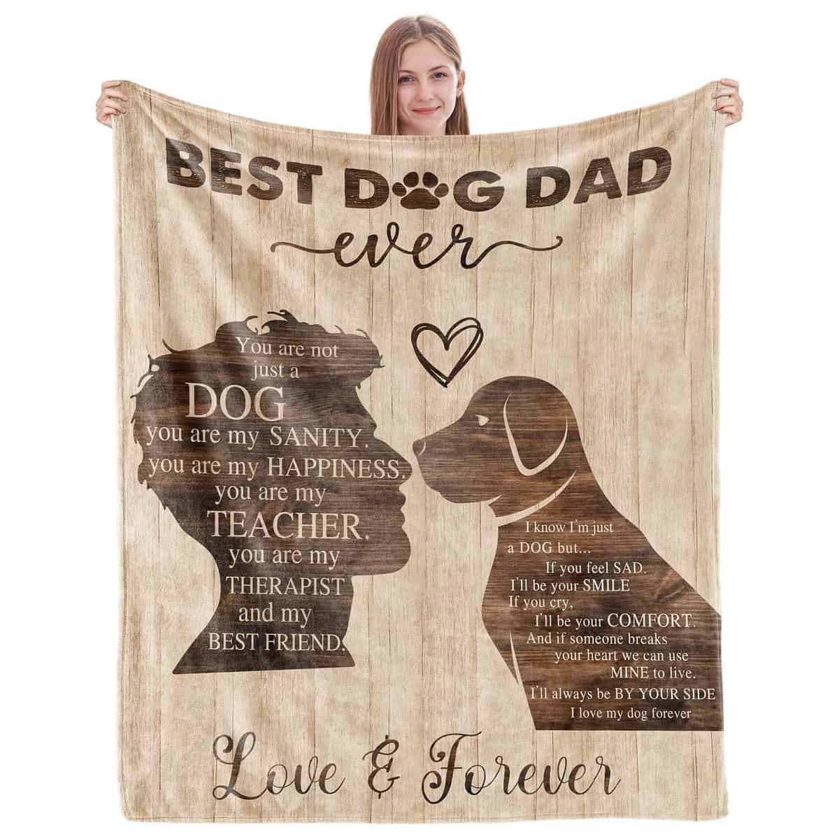 Restlusk Dog Dad Gifts for Men, Dog Dad Gifts Blanket 60x50, Dog Dad Gifts for Christmas for Dog Lovers, Dog Lover Gifts, Dog Owner Gifts for Men