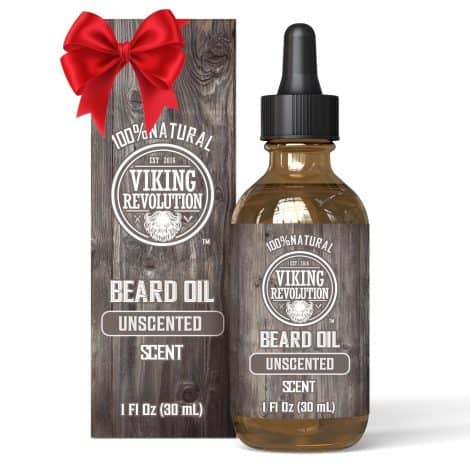 Viking Revolution Beard Oil: Natural Unscented Conditioner for Stronger, Softer Beard Growth – Grooming Treatment.