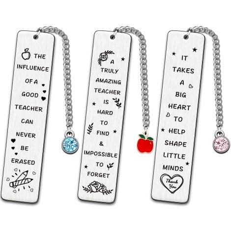 Personalized Teacher Gifts – JMIMO Thank You Bookmarks for Women and Men. Ideal for Teacher Appreciation. (Set of 3)