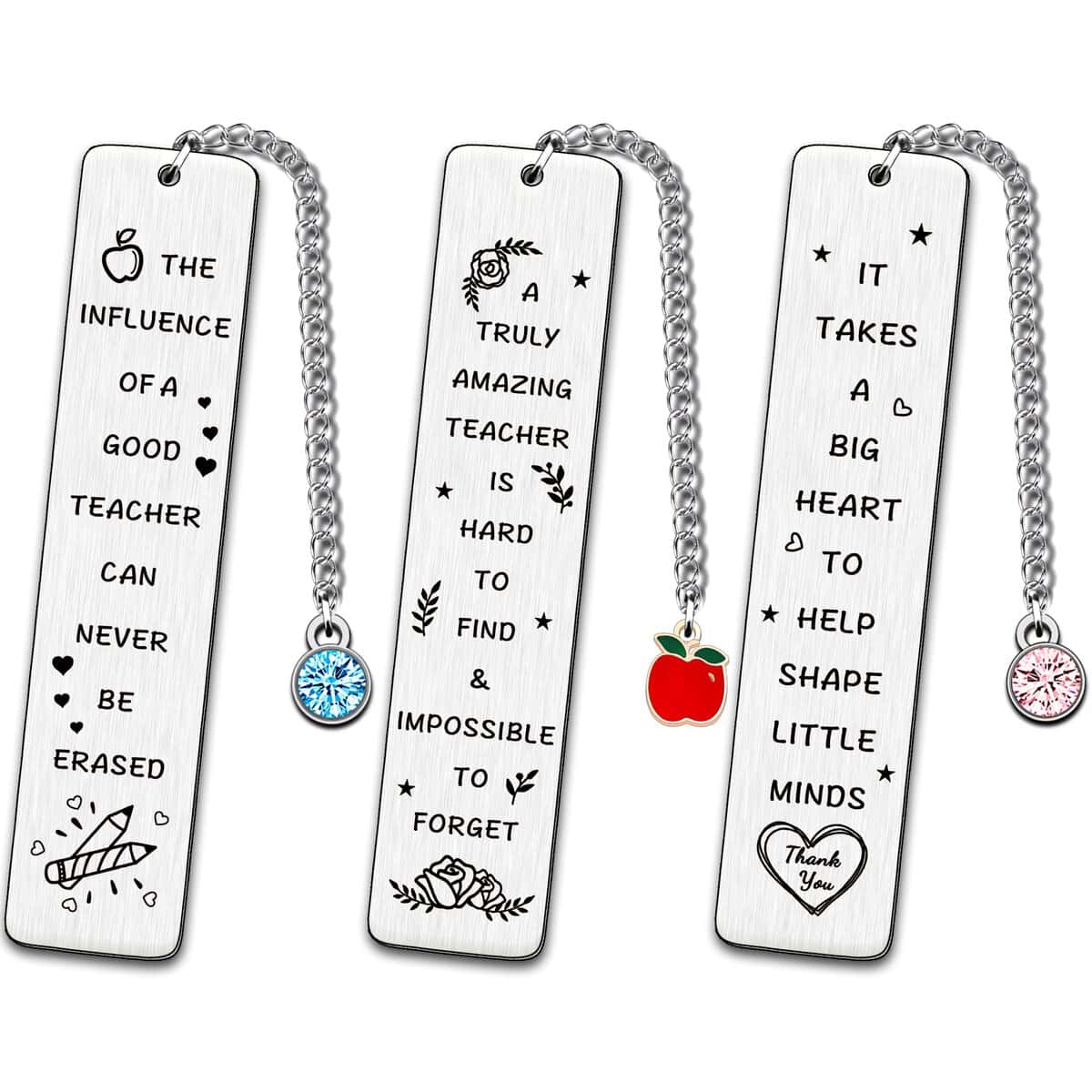 JMIMO Teacher Gifts Bookmark Thank You Teacher Gifts for Women Men Teacher Appreciation Gifts Personalised Teacher Gifts (3 pcs)