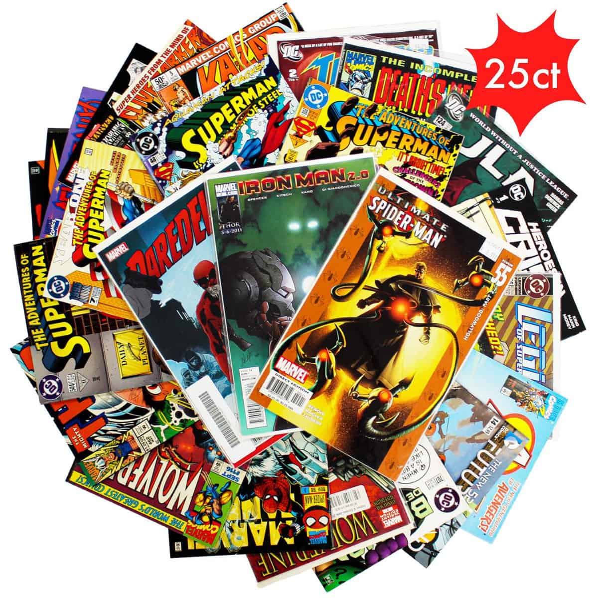 Cosmic Gaming Collections Comic Book Collection Gift Pack | Lot of 25 Unique Marvel & DC Comic Books for Kids 6-8 | Good Condition or Better Marvel Gifts for Men | Perfect Marvel Comics Gift by