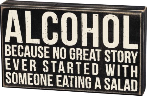 Primitives by Kathy 19416 Classic Box Sign – 10×6 Inches – Cheers to Booze!