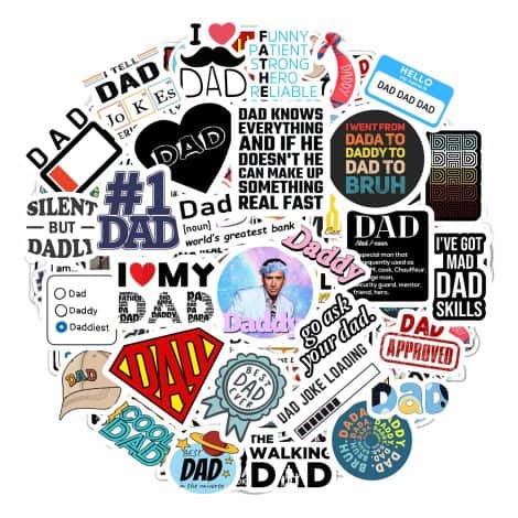 Funny Dad Stickers for Water Bottles – BulbaCraft: Perfect Father’s Day or Birthday gift from your kids!