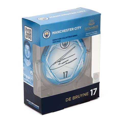 Manchester City: Signables Signature Series – An official soccer collectible with player info and replica signatures.