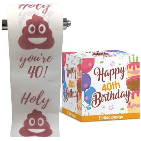 Funny 40th birthday toilet paper – Hilarious prank gift for men and women – Perfect friendship and novelty gag gift.