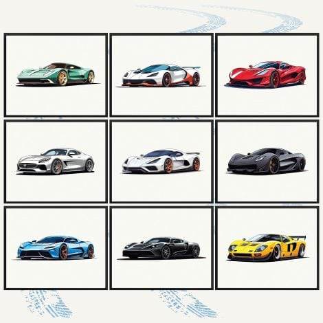 Get stylish 97 DECOR Super Car Posters for Boys Room – Modern Car Wall Art Prints, perfect for teen boys’ bedrooms!