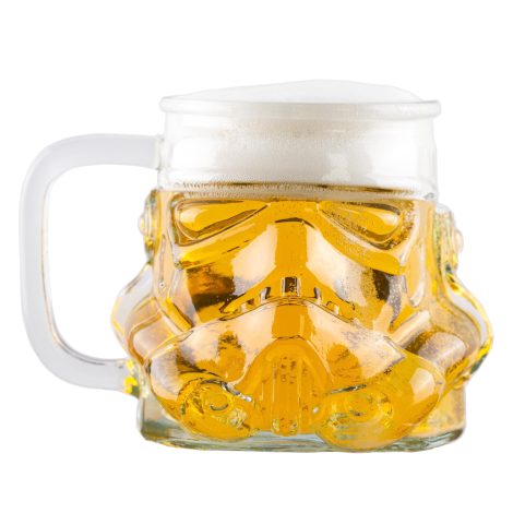 Authentic Stormtrooper Helmet Beer Glass, Clear, 16oz (600ml), Official Fan Gear, Great Birthday Present for Beer Lovers and Collectors.